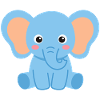 Kleiner blauer Elefant Print