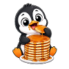 Pinguin Pancakes Lustiger Cartoon