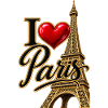 Goldenes Paris und Eiffelturmherz