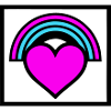 Regenbogen Herz Rahmen Logo