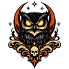 NachtEule Totenkopf Ornament