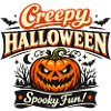 Creepy Halloween Kürbis-Logo