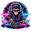 Neon-DJ-Affe im Club-Style