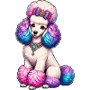 Bunter Pudel mit Schmuck Illustration