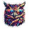 Bunte Eulen-Sonnenbrille