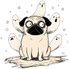 Mops und Geister Halloween