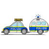 Polizeiauto mit Anhänger