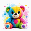 Regenbogenherz Plüschbär