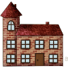 Backstein Haus Turm Cartoon