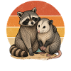 Waschbär und Opossum