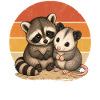 Waschbär und Opossum