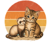 Katze und Frettchen