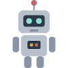 Grün-blauer Pastell-Roboter