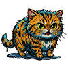 Nasskatze Neon-Wasser-Splash