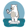 Eisbär Smartphone Klimawandel