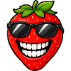 Coole Erdbeere Sonnenbrille Cartoon