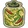 Fermentglas mit Kohl und Chili