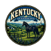 Kentucky Bluegrass State Retro Pferdeabzeichen