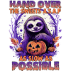 Langsamer Halloween-Sloth mit Kürbis