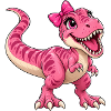 Pinker Dino mit Schleife 