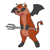 Erdmännchen Halloween Teufel Dreizack