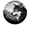 Mond Wolf im Berg wald Wölfe