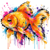 Bunter Goldfisch im Graffiti Style