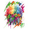 Abstrakte 90er Farbexplosion