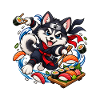 Husky Puppy Sushi Ninja