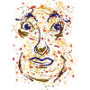 Abstraktes Gesicht Ausdrucksstarkes Grunge-Design