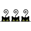 Neonaugen-Reihe auf Schwarz