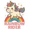 Regenbogen-Einhorn über Rainbowbogen