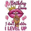 Birthday Queen with Lips and Balloons