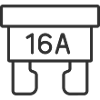 16A Auto Sicherungslinie-Symbol