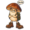 Pilzabenteurer mit Rucksack