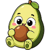Süße Avocado Kawaii Cartoon Vegan
