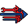 Fahrrad Werkzeug Pfeil Logo