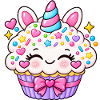 Pastell-Einhorn-Cupcake-Illustration