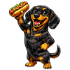 Dackel mit Hot dog