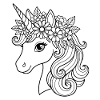 Blumenkrönendes Einhorn