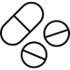 Symbol der Medikamenten-Pillen-Linie