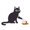 Katze mit Kaffee bestickt