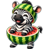 Zebra Wassermelone Lustiger Cartoon