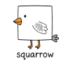 Quadratischer Vogel Squarow