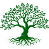 Grüner Lebensbaum mit Wurzeln