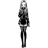 Gothic Frauenfigur Knochenmuster