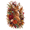 Waldfüchsin im Herbststrauß