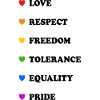 Regenbogenherz-Pride-Werte