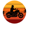 Motorrad Fahrer Sunset Retro Silhouette 