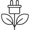 Umweltfreundliches Steckerleitungs-Symbol